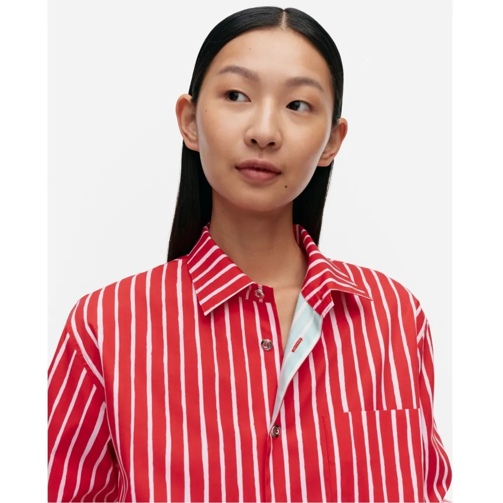 marimekko  |Stripes Casual Style Unisex Long Sleeves Cotton Office Style