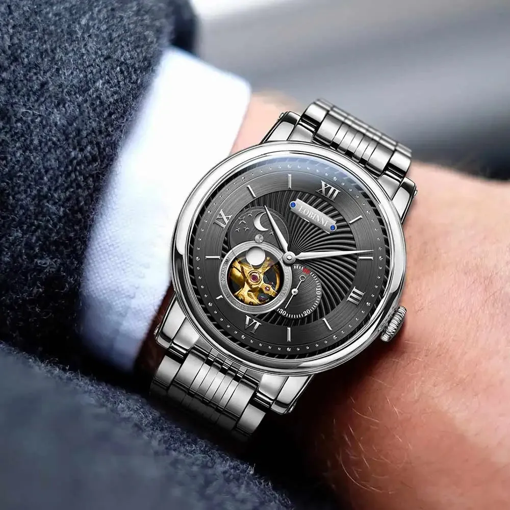 Men's Automatic Miyota Movement Sapphire Crystal Waterproof Mechanical Watch