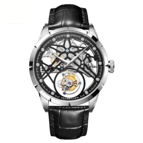 Men's Business Casual Sapphire Crystal Tourbillon Skeleton Watch