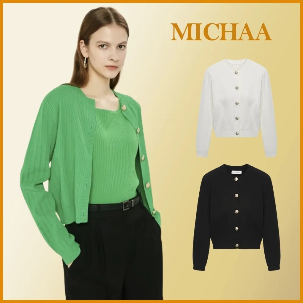 MICHAA  |Casual Style Street Style Long Sleeves Plain Office Style