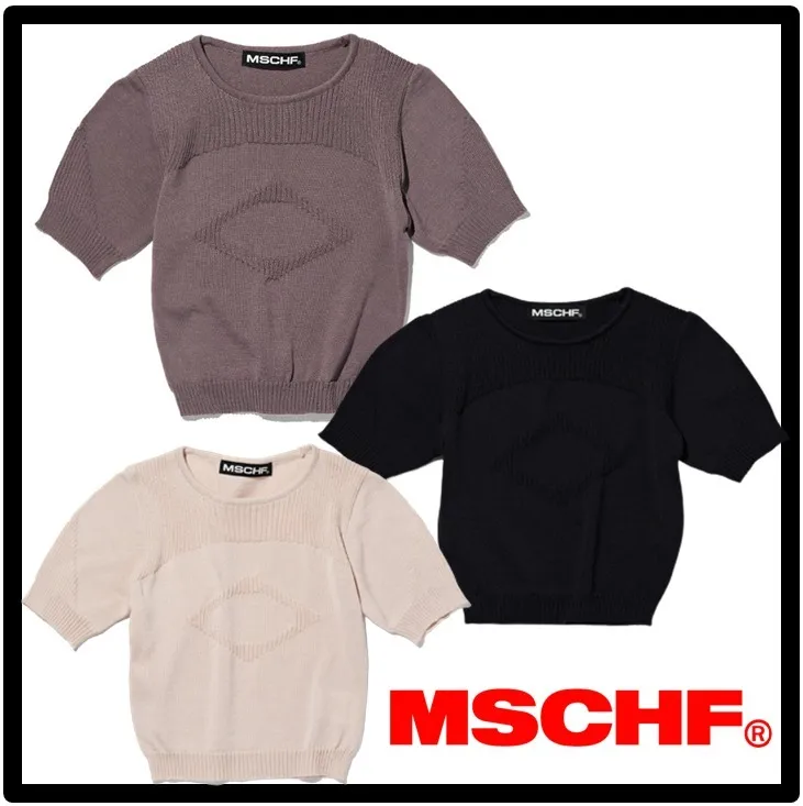 MISCHIEF  |Casual Style Logo V-neck & Crew neck