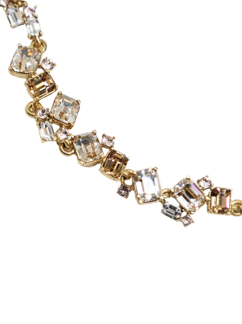 Oscar de la Renta Scrambled Crystal Necklace in Honey