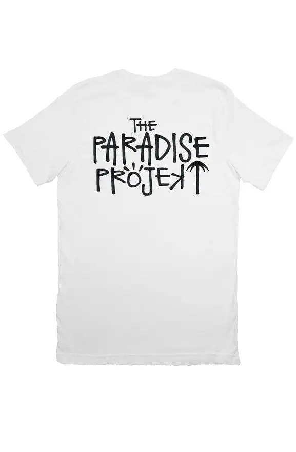 PARADISE PROJEKT PALM T WHT/BLK