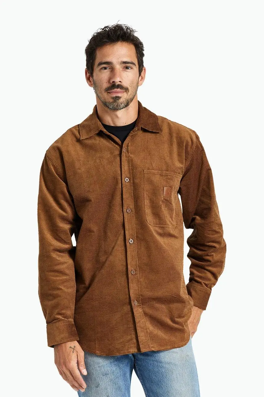 Porter L/S Waffle Corduroy - Bison