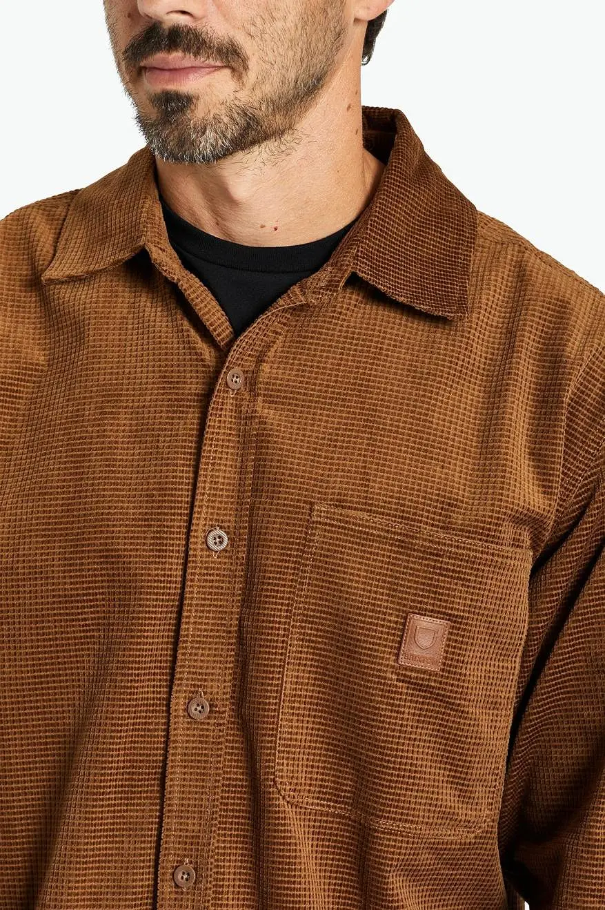 Porter L/S Waffle Corduroy - Bison