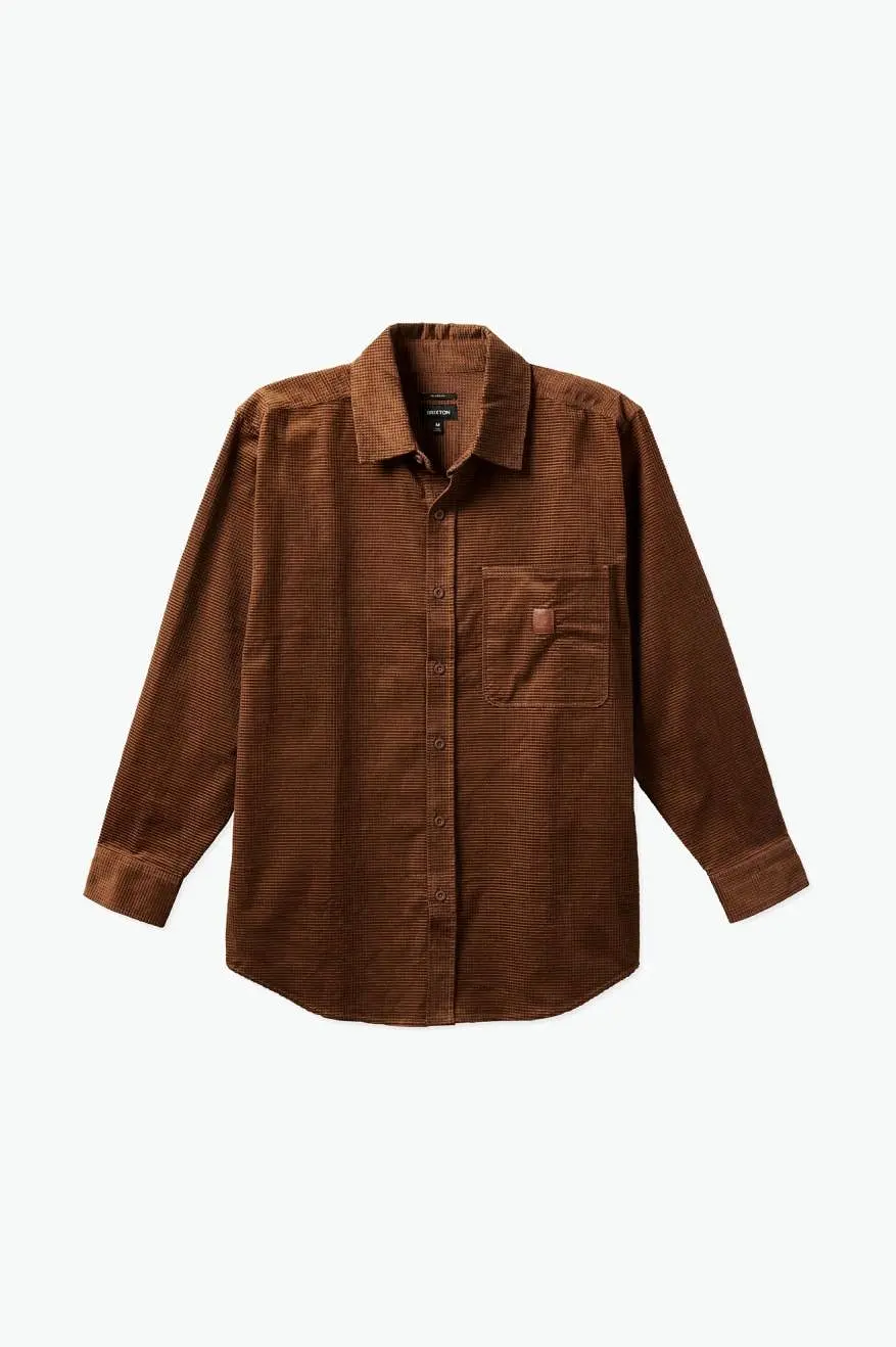 Porter L/S Waffle Corduroy - Bison