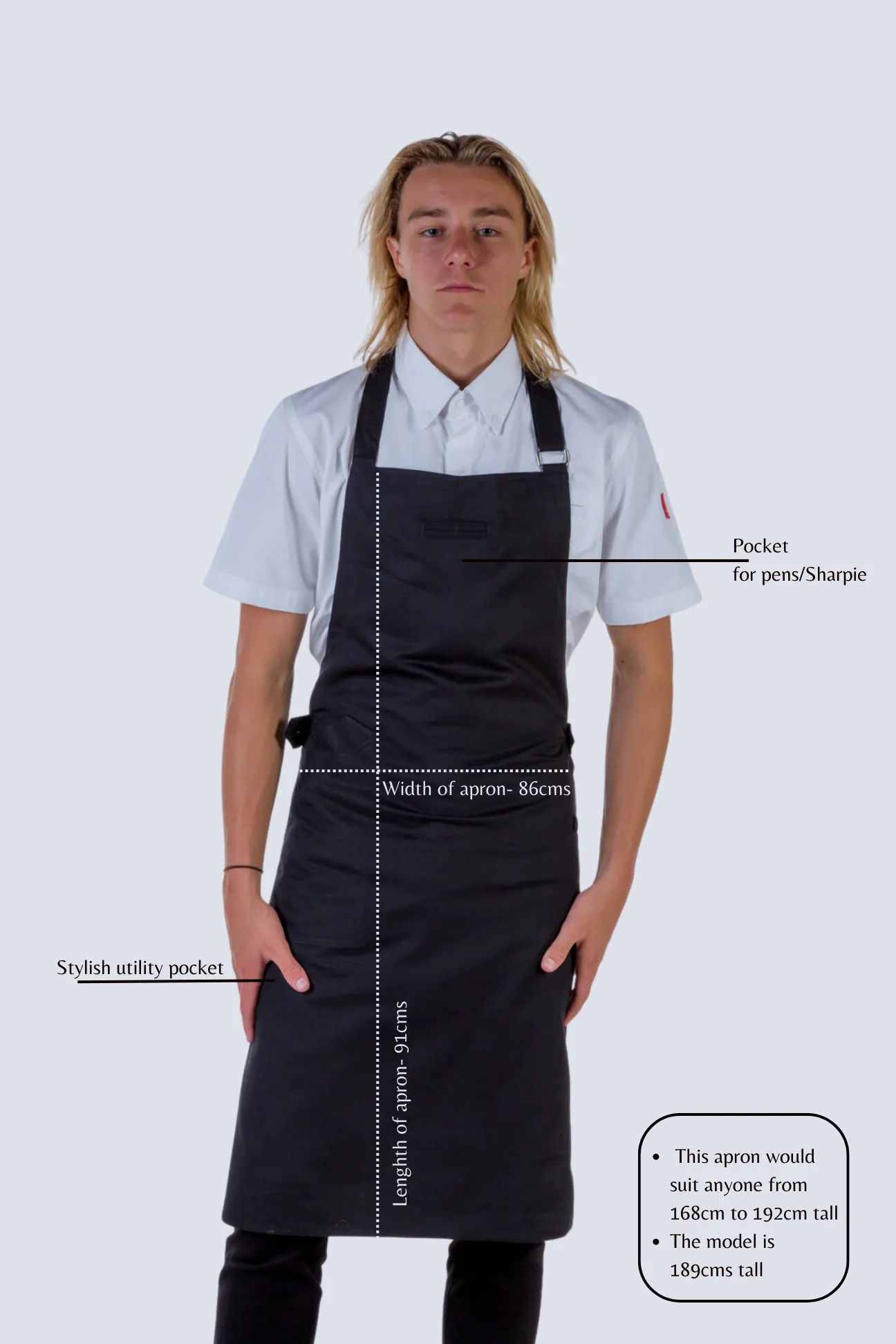 Press Strapless Black Chef Apron