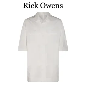 RICK OWENS  |Plain Cotton Short Sleeves Designers Shirts