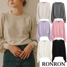 RONRON  |Casual Style Street Style Long Sleeves Plain Cotton