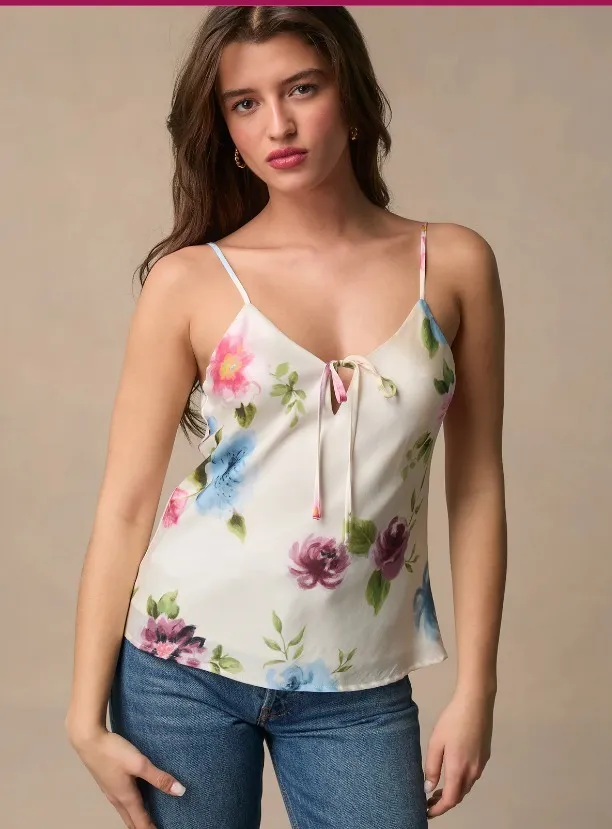 Rouje  |Flower Patterns Casual Style Elegant Style Tanks & Camisoles