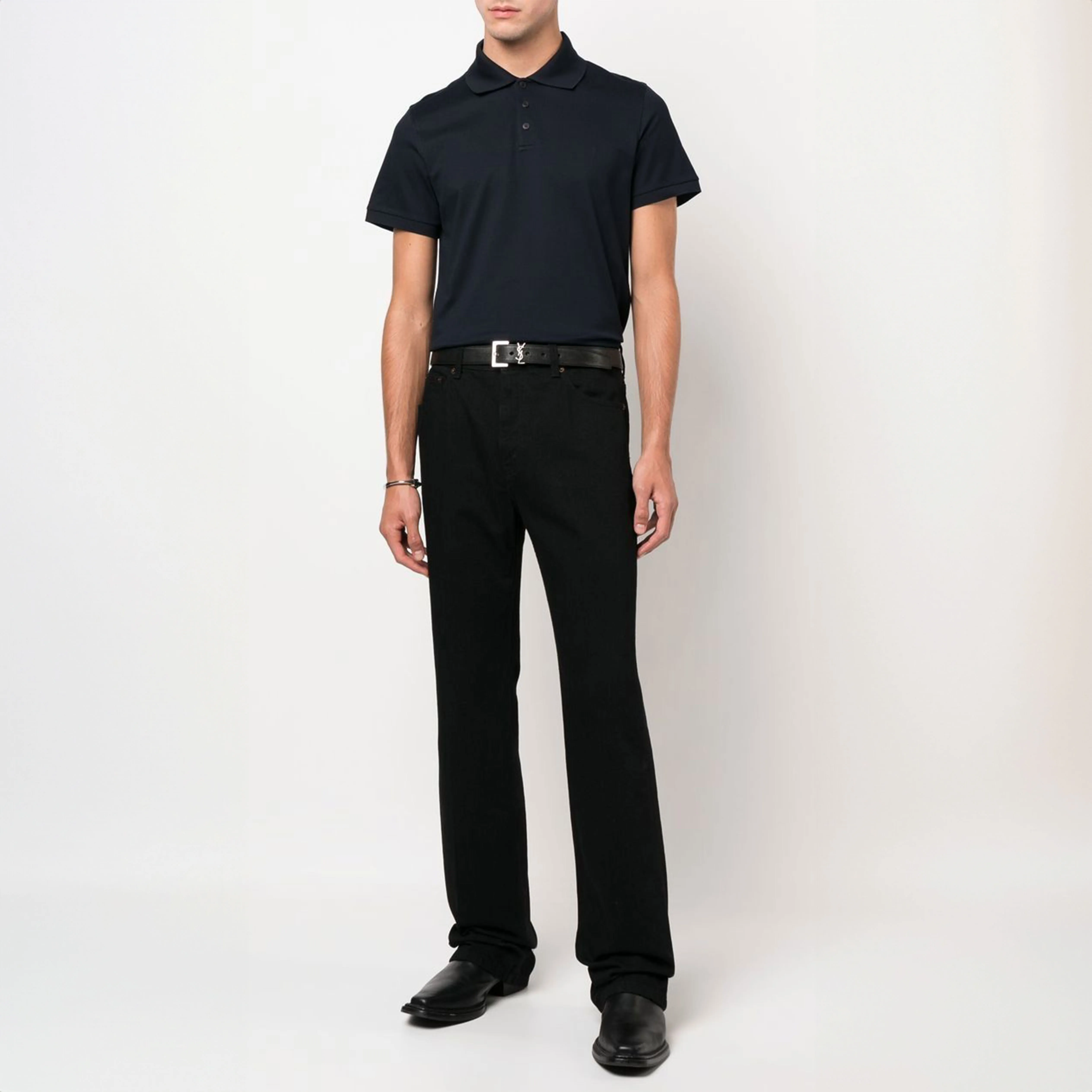 Saint Laurent  |Street Style Plain Cotton Short Sleeves Luxury Polos