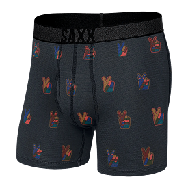 SAXX Men's Roast Master Mid-Weight Boxer Brief Underwear - Eco Peace Navy