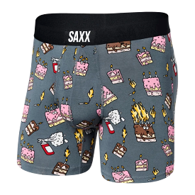 SAXX Men's Ultra Boxer Brief Underwear - Fired Up Turbulence