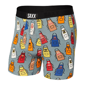 SAXX Men's Ultra Boxer Brief Underwear - Grillicious Washed Green