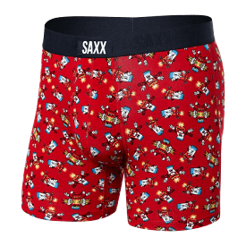 Saxx Men's Vibe Boxer Brief Underwear - Big Bang - Red