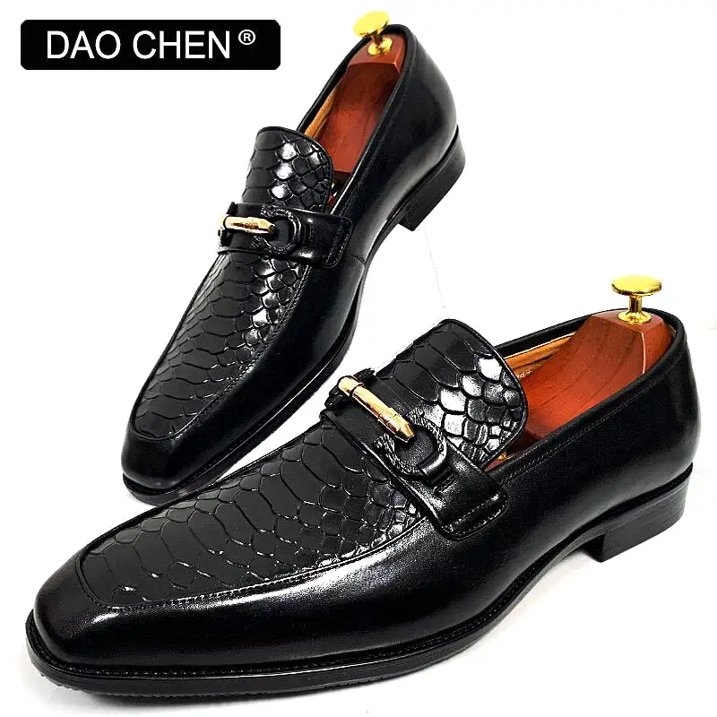 SNAKE PRINT SHOES GENUINE LEATHER HANDMADE DRESS SHOE