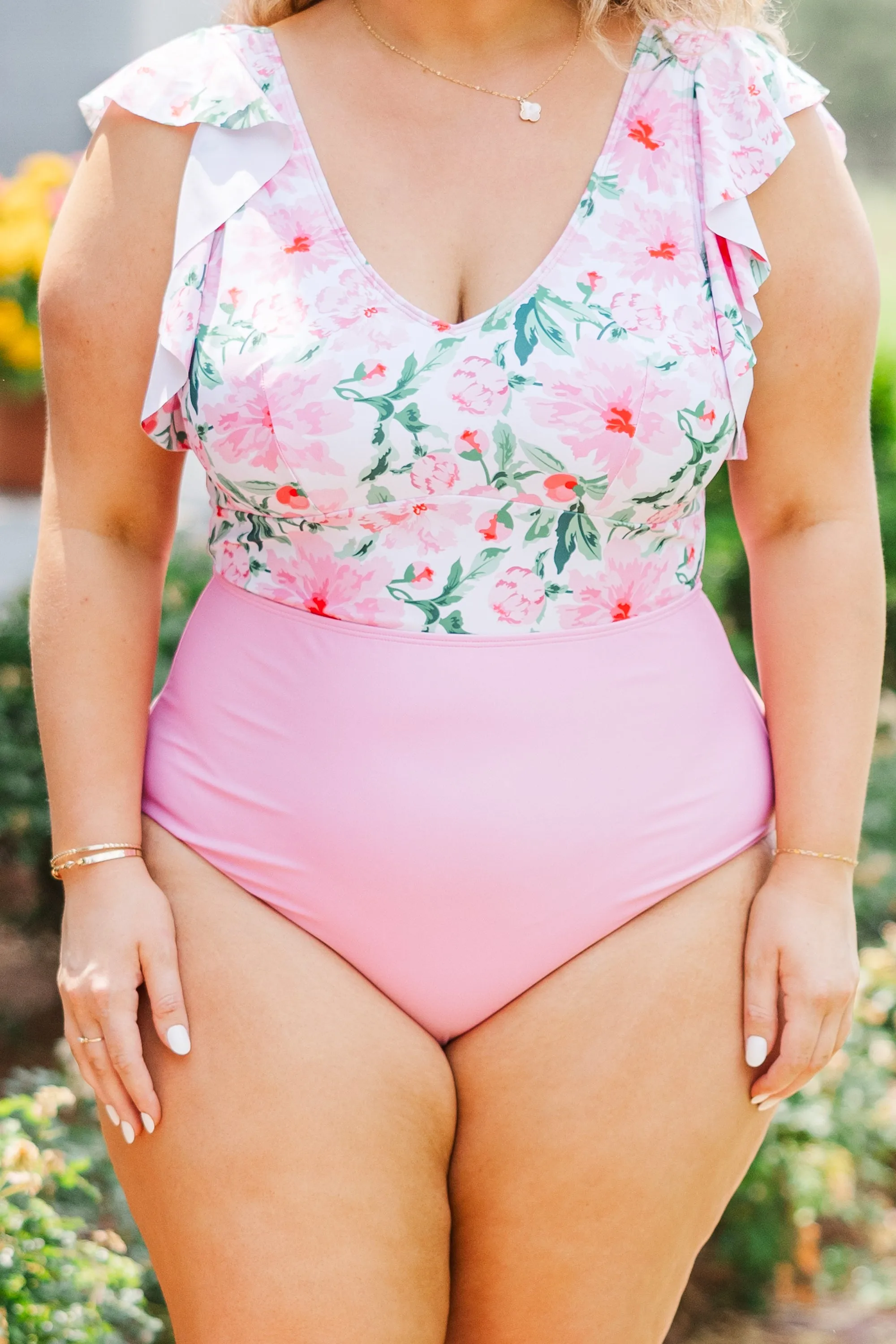 Spending My PTO Swimsuit, Pink Floral