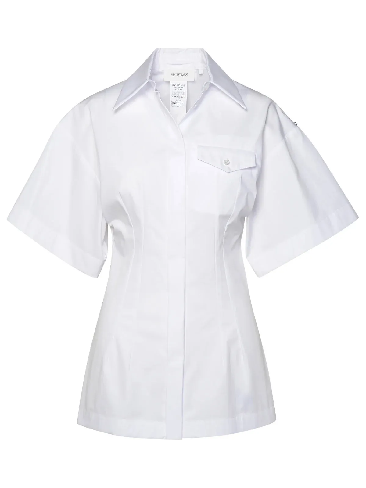 SPORT MAX  |Plain Cotton Short Sleeves Elegant Style Shirts & Blouses