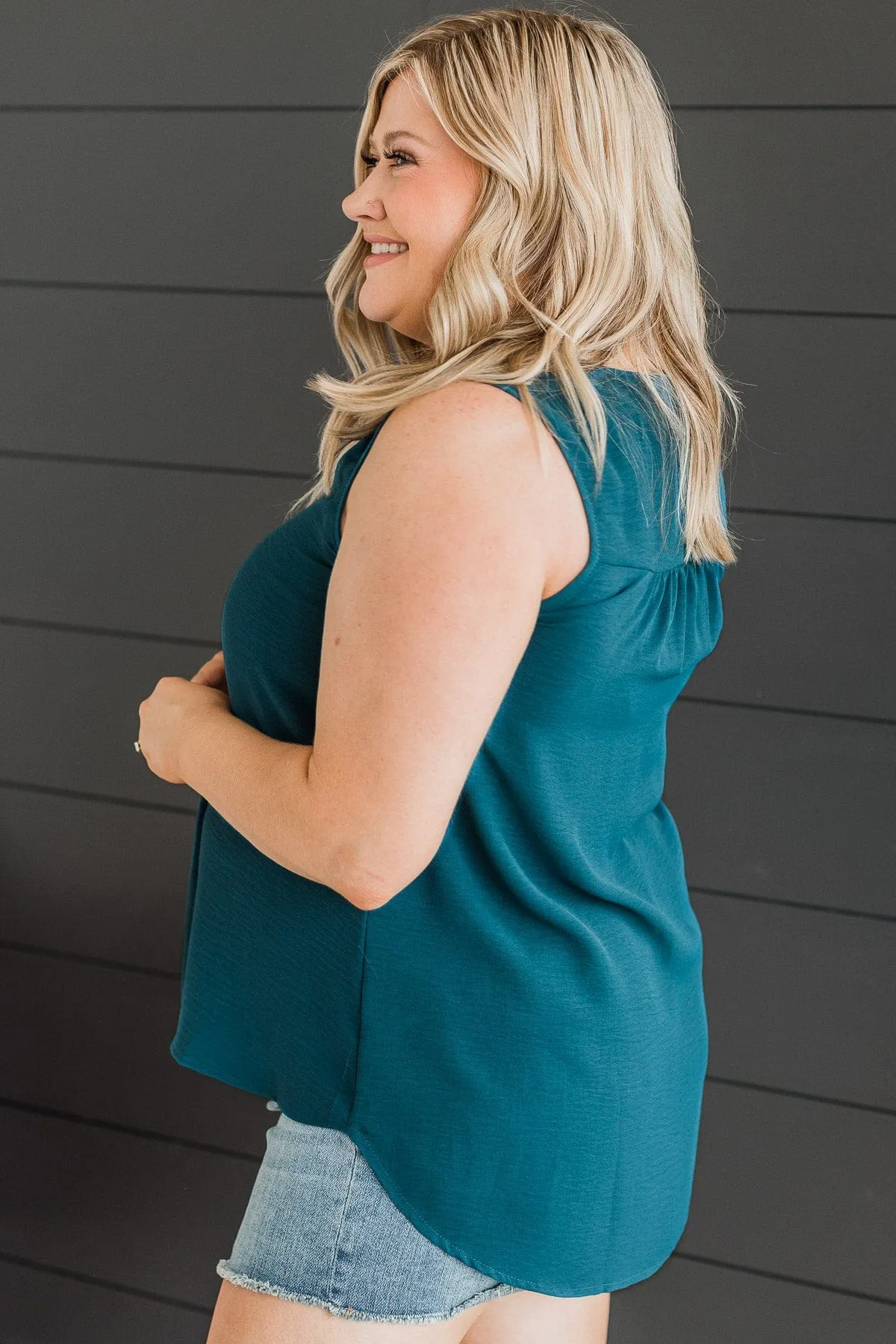 Sunday Best Sleeveless Blouse- Dark Teal