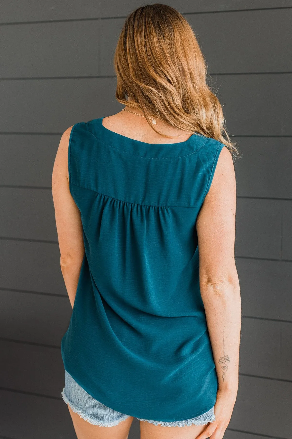 Sunday Best Sleeveless Blouse- Dark Teal