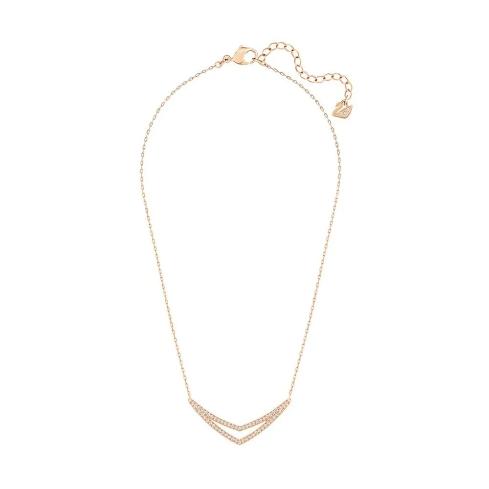 Swarovski Clear Crystal Necklace ALPHA Medium Rose Gold #5210287