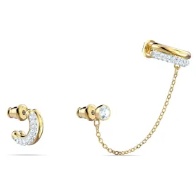 Swarovski Time Ear Cuffs Asymmetrical Design, White, Mixed metal - 5566005