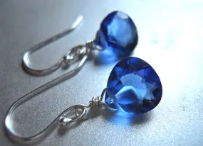 Teeny Bright Sapphire Earrings - Sterling or Gold Available