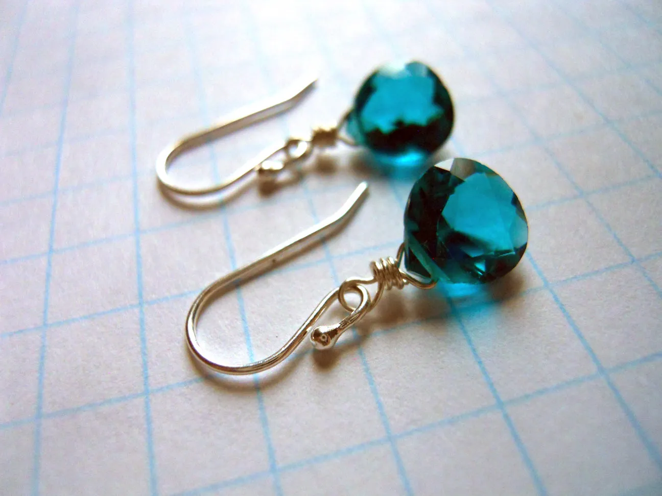 Teeny Paraiba Blue Earrings - Sterling or Gold Available