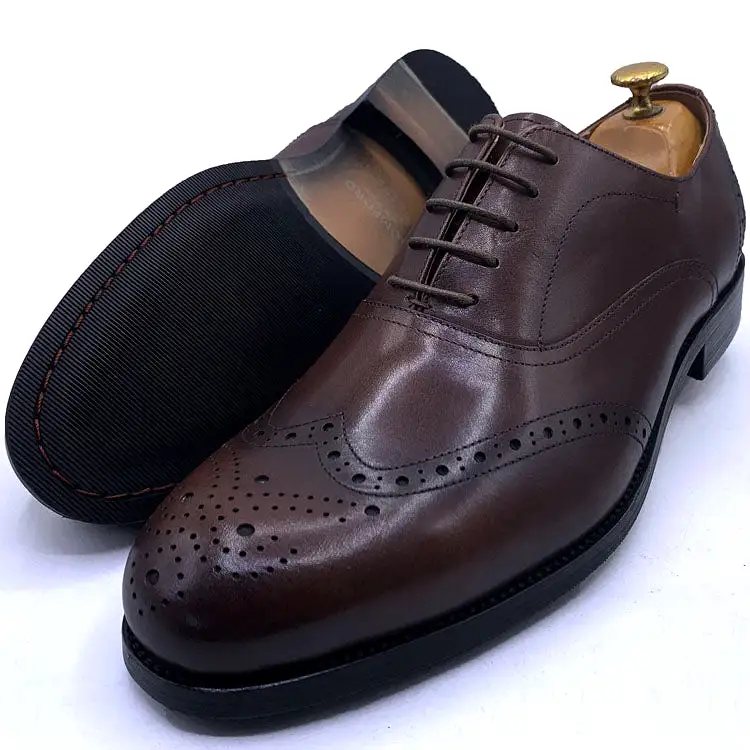 TF leather laceup brogues | Dark Brown