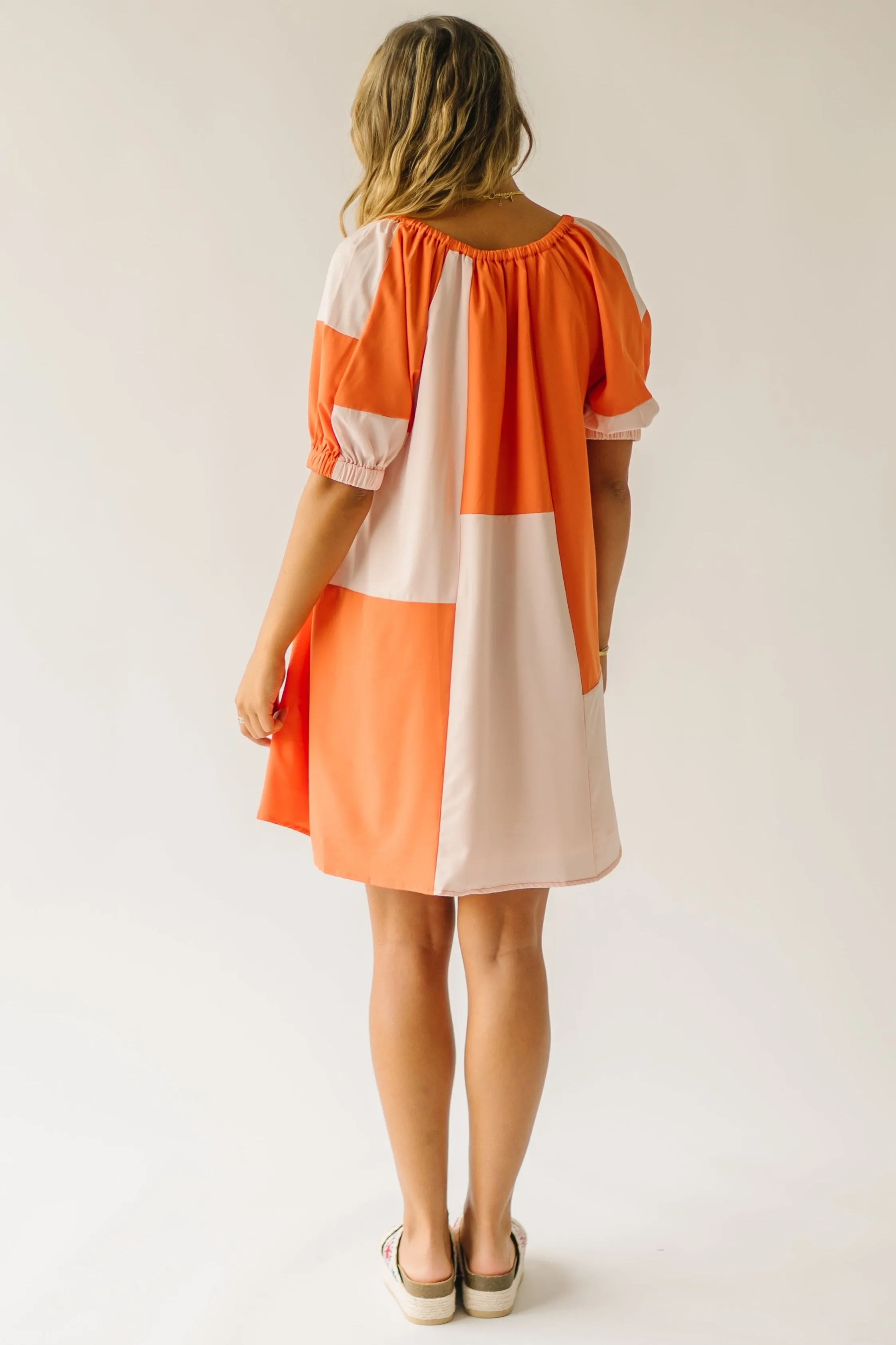 The Maysville Colorblock Dress in Orange Multi