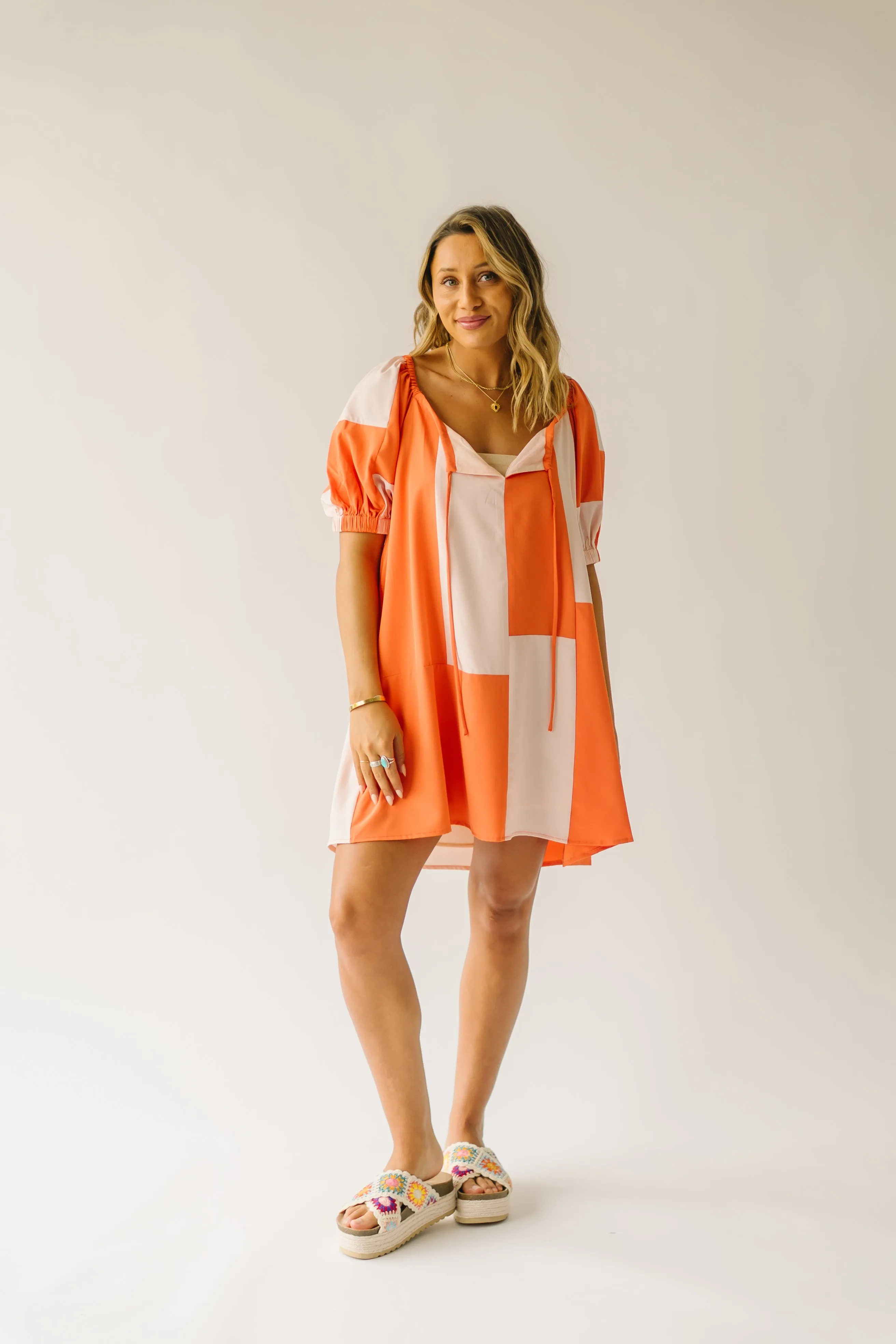 The Maysville Colorblock Dress in Orange Multi