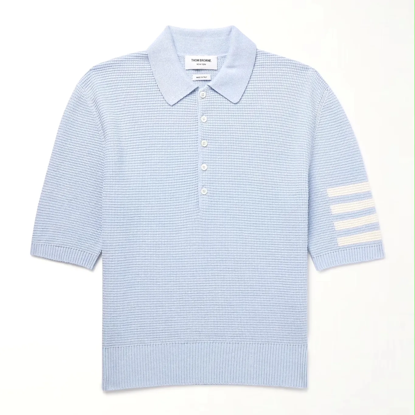 THOM BROWNE  |Linen Blended Fabrics Cotton Short Sleeves Logo Designers