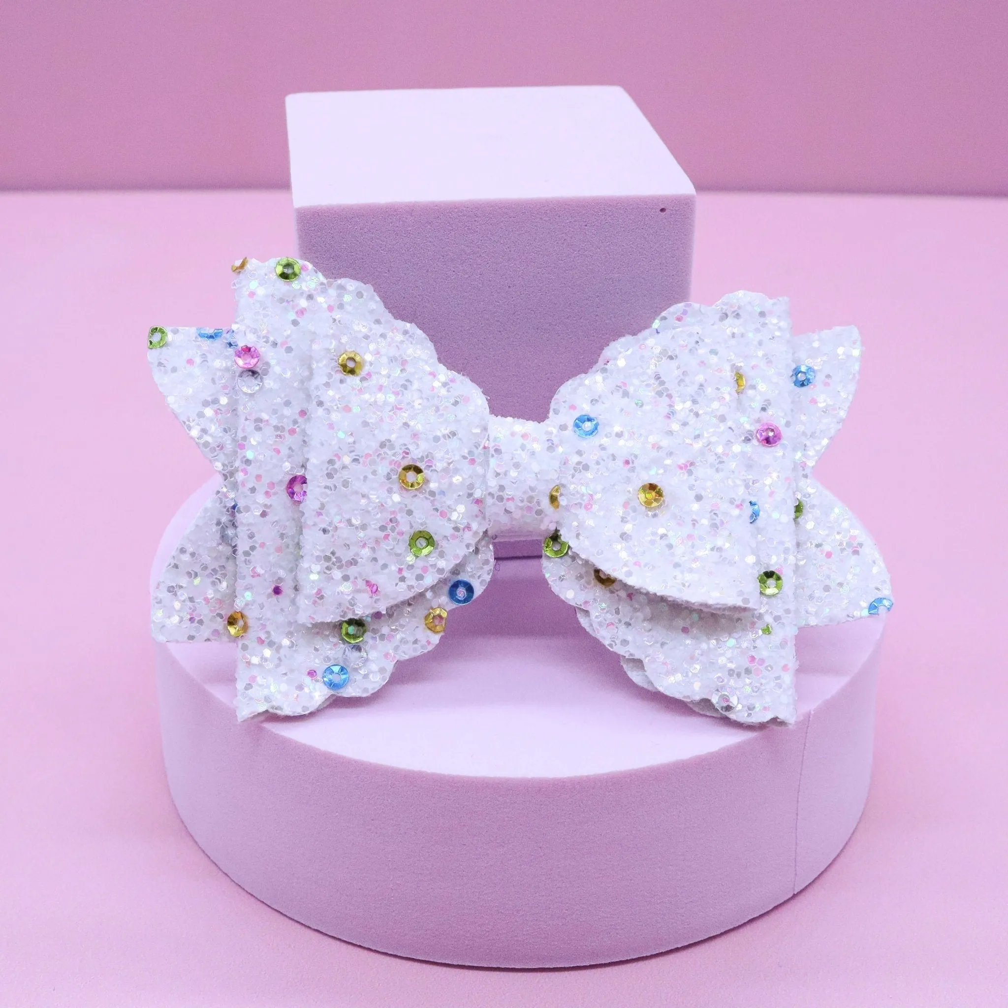 Triple Layer Heavy Glitter Hair Bow