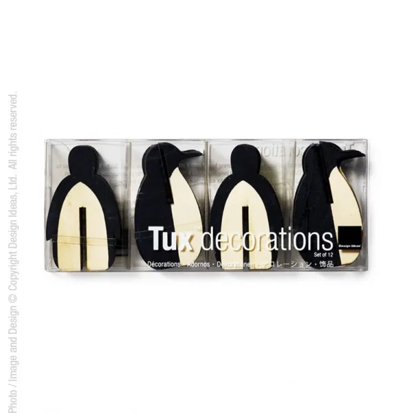 Tux (Penguin) decoration (small 2.5”, set of 12)