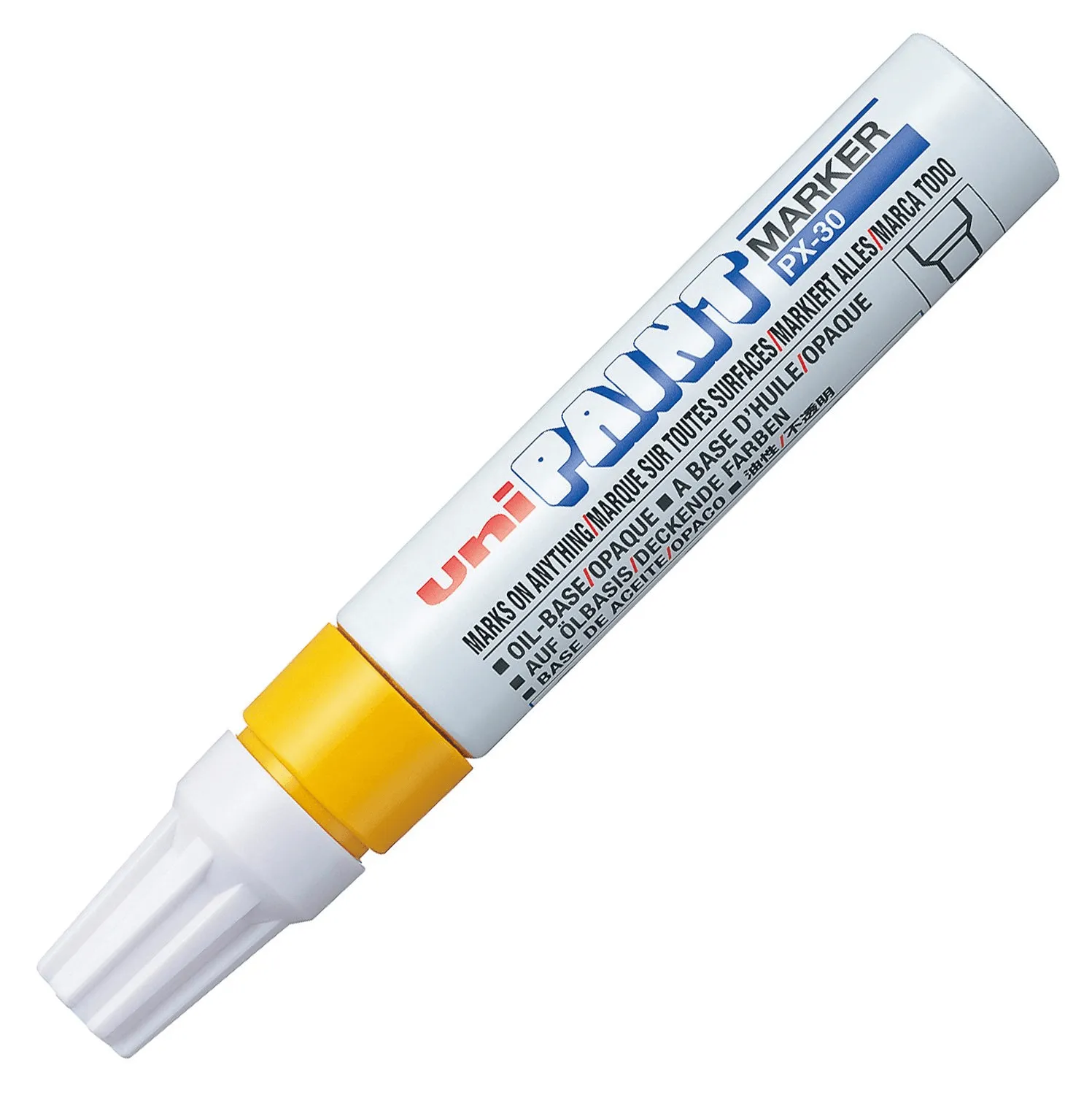 Uni-Ball PX-30 Paint Marker Chisel Tip 8mm Bold Yellow Box 6