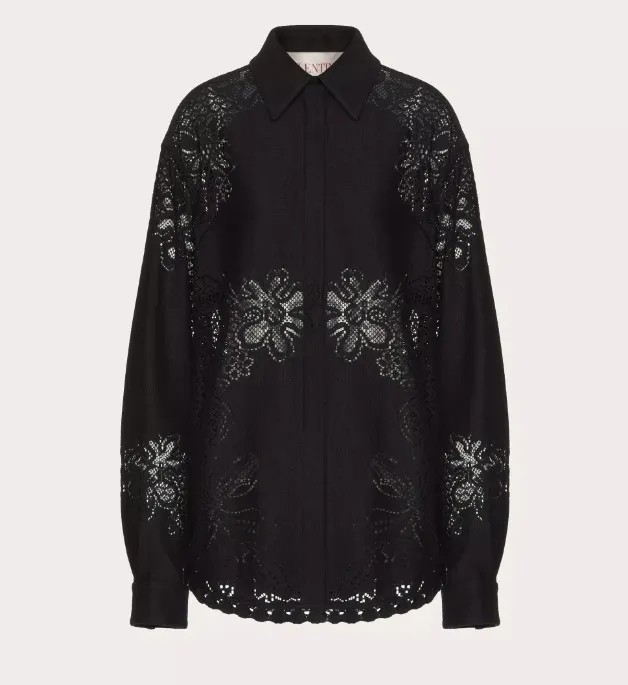 VALENTINO  |Flower Patterns Casual Style Blended Fabrics Long Sleeves