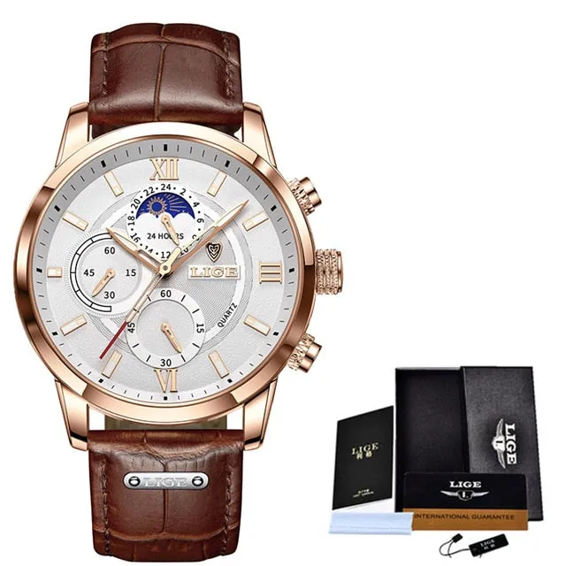 Watches Top Brand Luxury Men Wristwatch Leather Quartz