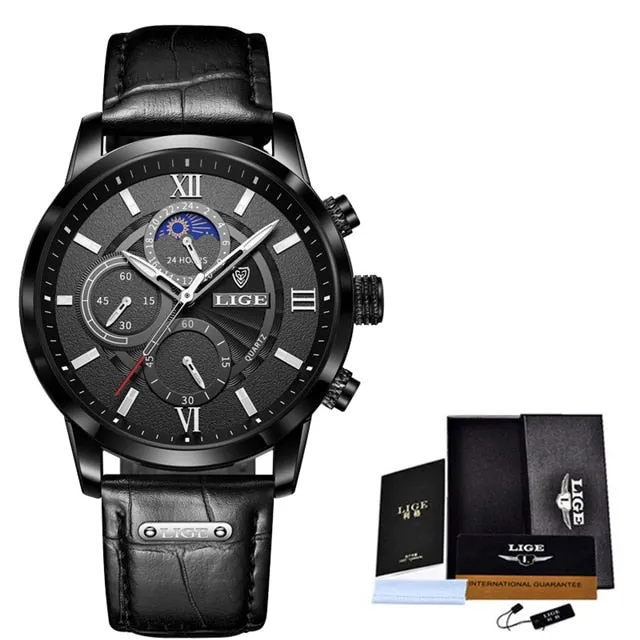 Watches Top Brand Luxury Men Wristwatch Leather Quartz