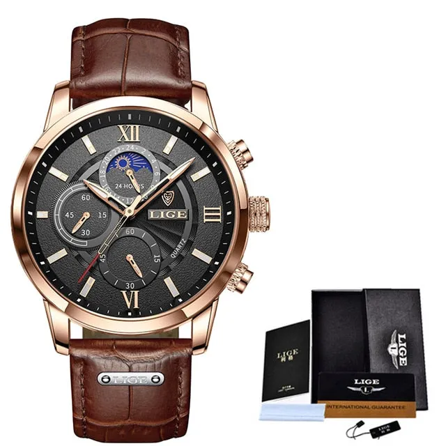 Watches Top Brand Luxury Men Wristwatch Leather Quartz