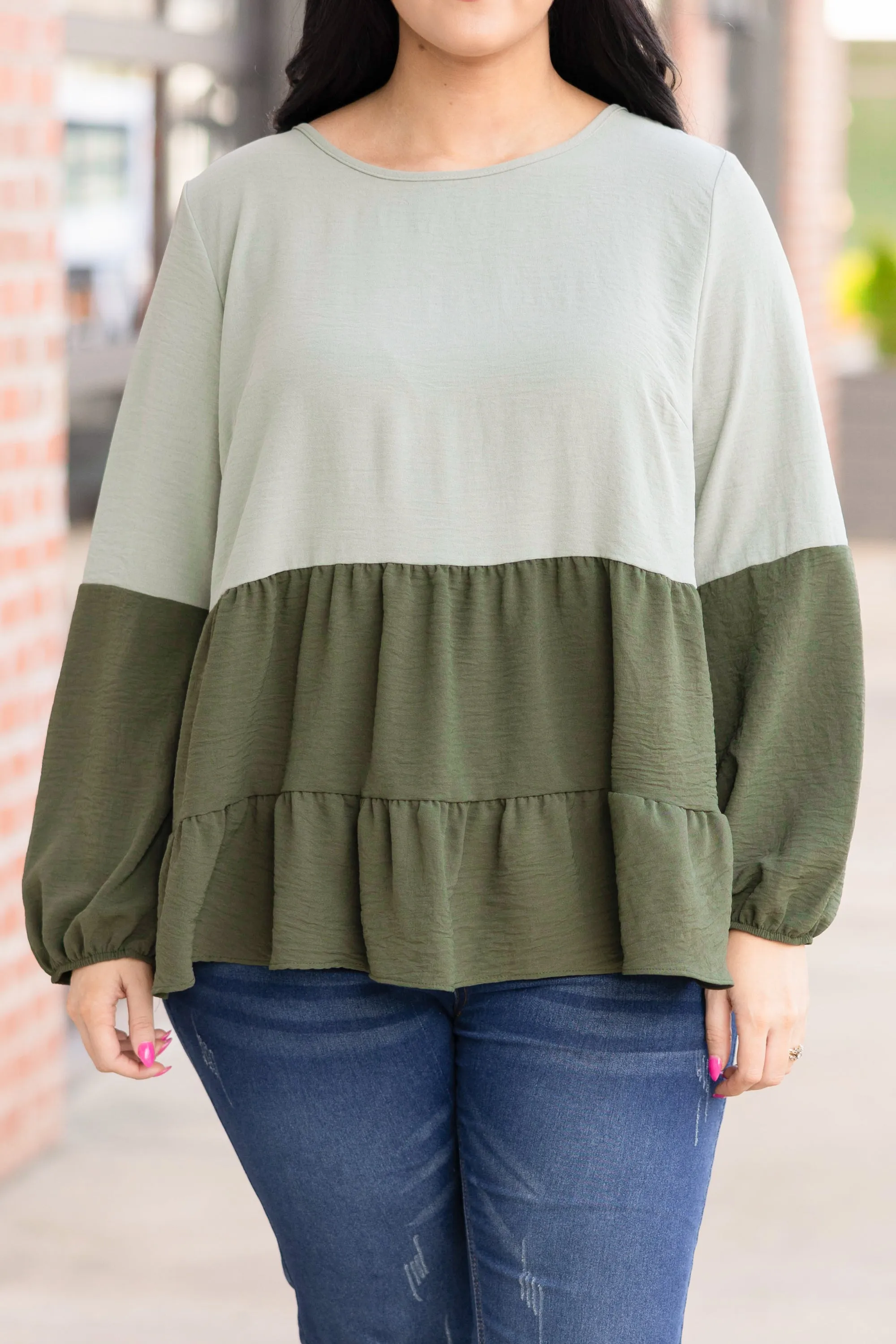 Whispers Of Joy Top, Sage