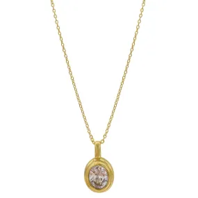 White Crystal Necklace gold