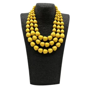 Yellow Chunky Crystal Necklace Set