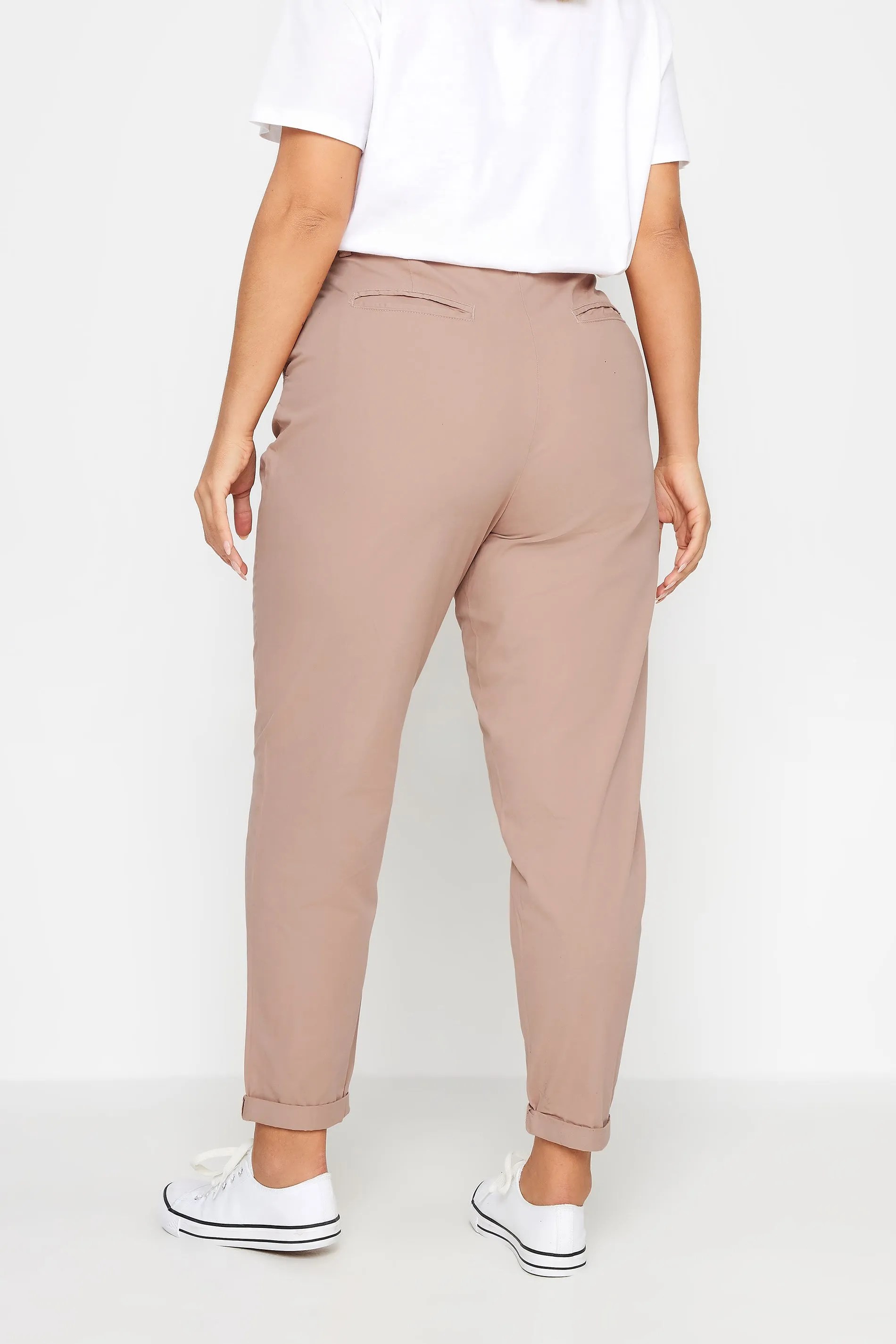 YOURS Curve Blush Pink Straight Leg Chino Trousers