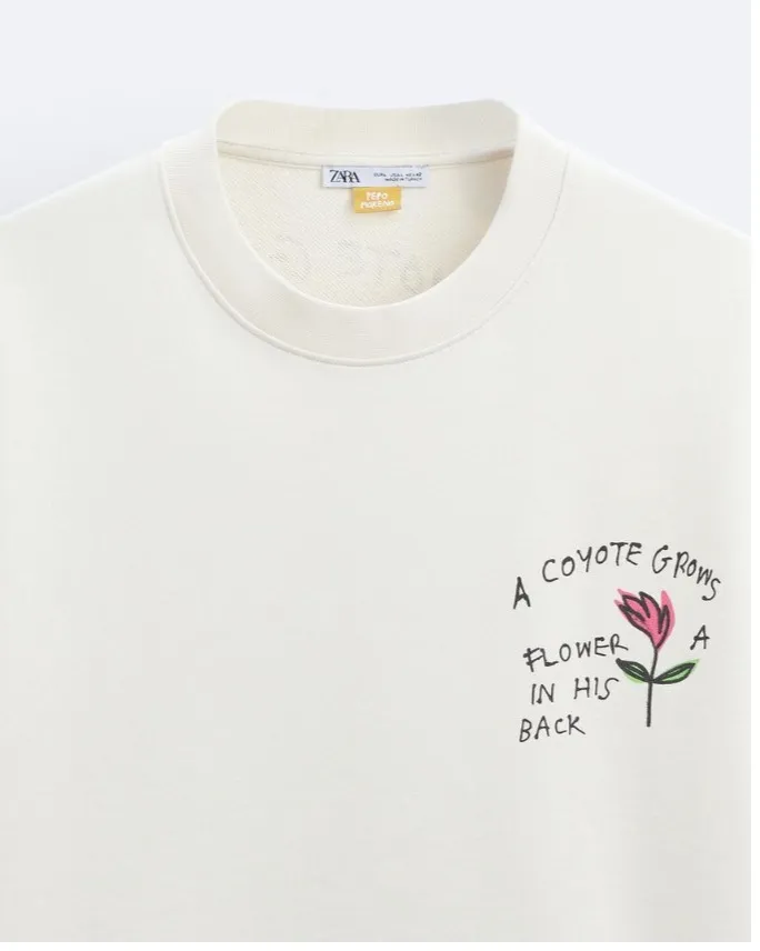 ZARA  |Cotton Short Sleeves Sweatshirts